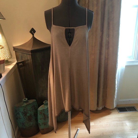 POL Washed Jersey Swing Dress/Tunic Beige Latte S and M - Picture 5 of 12